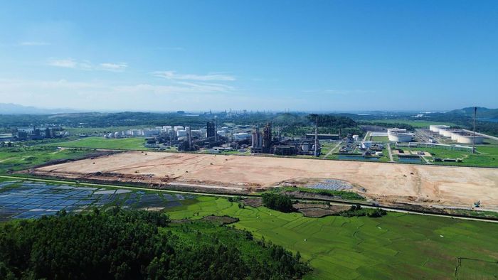 Khu vực triển khai xây dựng các phân xưởng công nghệ thuộc Dự án Nâng cấp mở rộng Nhà máy lọc dầu Dung Quất.