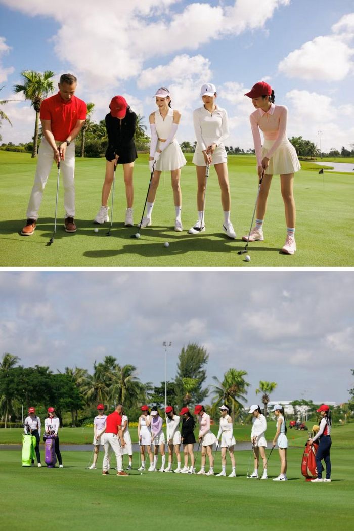 Dàn người đẹp được trải nghiệm môn thể thao golf tại sân gôn Ruby Tree Golf Resort.