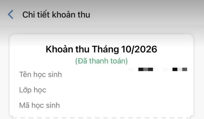 Phụ huynh thanh toán học phí qua ứng dụng, hóa đơn lưu trữ trên phần mềm. Ảnh: PHCC.