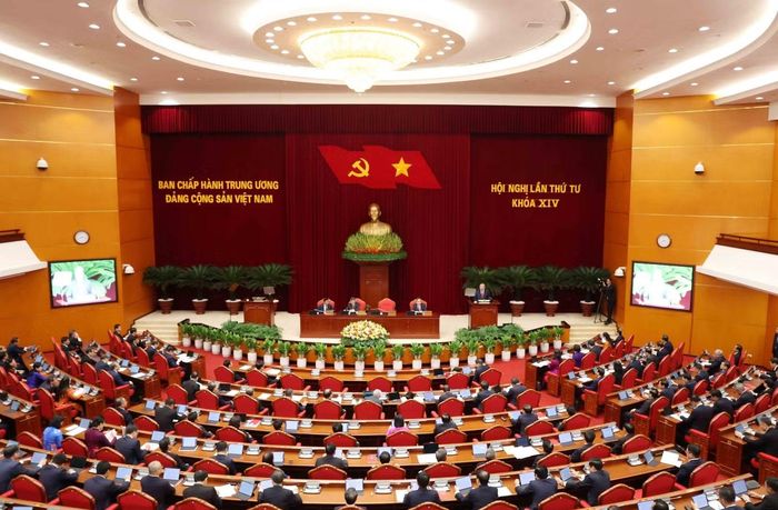Quang cảnh Hội nghị Trung ương 4 khóa XIV. Ảnh: TTXVN.