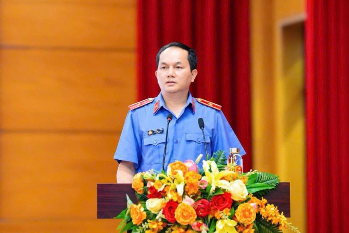 Ông Phạm Viết Vượng, Viện trưởng VKSND thành phố Quảng Ninh phát biểu chỉ đạo.