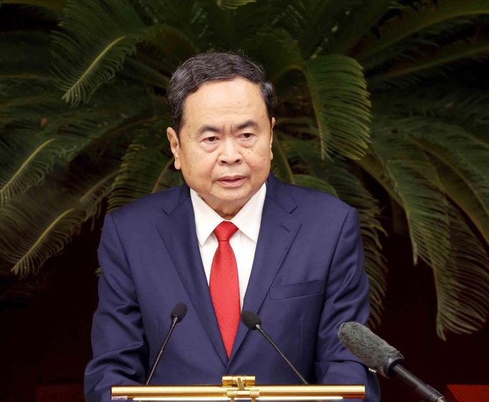 Chủ tịch Quốc hội Trần Thanh Mẫn thay mặt Bộ Chính trị điều hành phiên khai mạc. Ảnh: TTXVN
