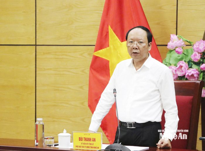 Phó Chủ tịch Thường trực UBND tỉnh Bùi Thanh An kết luận cuộc họp. Ảnh: Thái Dương