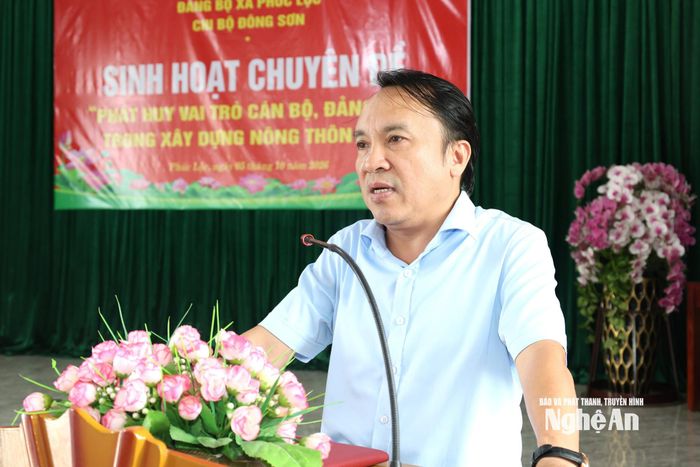Phó Chủ tịch Thường trực HĐND tỉnh Dương Đình Chỉnh phát biểu tại buổi sinh hoạt chuyên đề. Ảnh: Quang Dũng