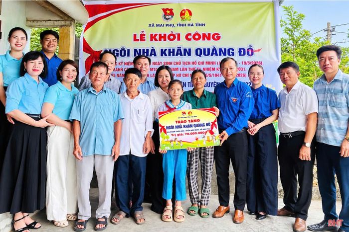 Đoàn xã Mai Phụ phối hợp khởi công xây dựng “Ngôi nhà Khăn quàng đỏ” cho em Phan Thảo Nhi.