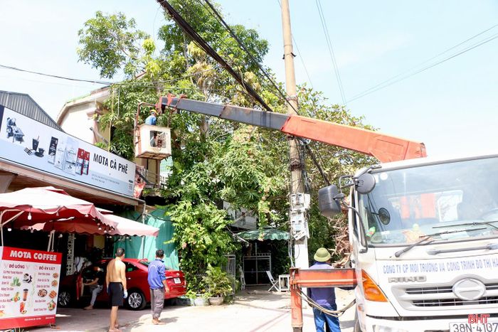 Phường Thành Sen phối hợp với Công ty CP Môi trường và Công trình đô thị Hà Tĩnh cắt tỉa 733 cây xanh, vừa tạo cảnh quan đô thị, vừa đảm bảo an toàn trong mùa mưa bão.