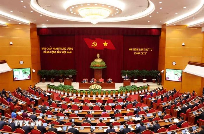 Phiên Khai mạc Hội nghị lần thứ tư Ban Chấp hành Trung ương Đảng khóa XIV. (Ảnh: Phương Hoa/TTXVN)
