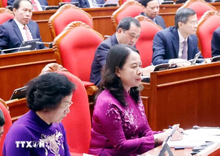 Các đại biểu dự khai mạc Hội nghị lần thứ tư Ban Chấp hành Trung ương Đảng khóa XIV. (Ảnh: Thống Nhất/TTXVN)