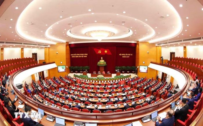 Phiên Khai mạc Hội nghị lần thứ tư Ban Chấp hành Trung ương Đảng khóa XIV. (Ảnh: Phương Hoa/TTXVN)