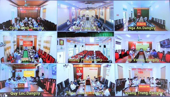 Các điểm cầu dự hội nghị. (Ảnh chụp màn hình)