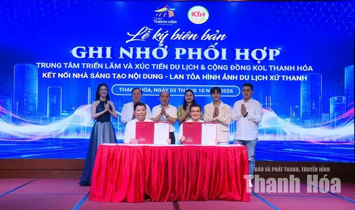 Lễ ký kết Biên bản ghi nhớ phối hợp giữa Trung tâm Triển lãm và Xúc tiến Du lịch và Cộng đồng KOL Thanh Hóa.