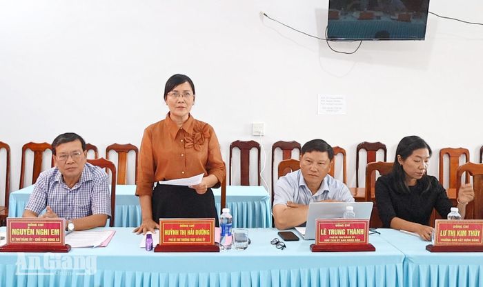 Lãnh đạo xã Bình Mỹ báo cáo kết quả thực hiện nhiệm vụ chính trị 9 tháng của năm 2026, định hướng nhiệm vụ 3 tháng cuối năm.