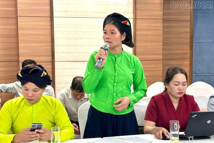 Đại diện các hợp tác xã, tổ hợp tác phát biểu về những khó khăn trong việc tiếp cận nguồn vốn tín dụng xanh.