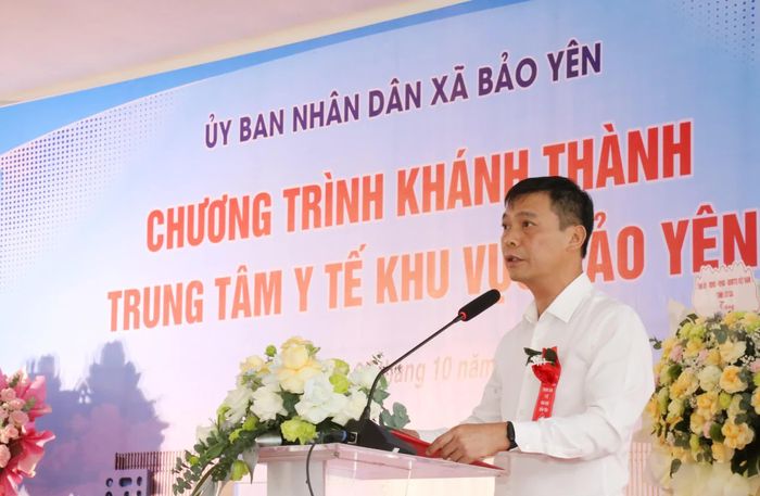 Lãnh đạo xã Bảo Yên phát biểu tại chương trình.
