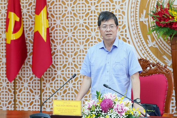Ủy viên Ban Thường vụ Tỉnh ủy, Phó Chủ tịch Thường trực UBND tỉnh Nguyễn Hồng Hải kết luận buổi làm việc
