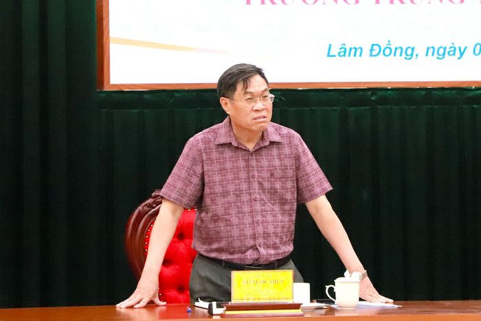 Đồng chí Võ Ngọc Hiệp, Tỉnh ủy viên, Phó Chủ tịch UBND tỉnh Lâm Đồng phát biểu kết luận tại buổi làm việc