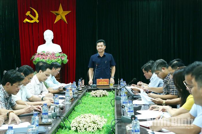 Đồng chí Phó Chủ tịch UBND tỉnh Trần Anh Dũng phát biểu kết luận buổi làm việc.