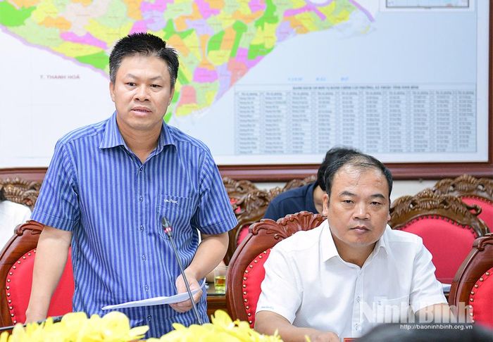 Lãnh đạo Sở Nông nghiệp và Môi trường phát biểu tại buổi làm việc.