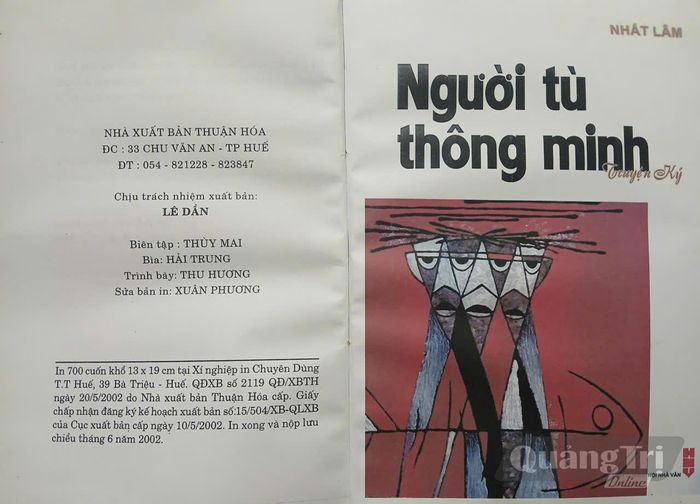 Bìa cuốn sách "Người tù thông minh" - Ảnh: P.X.D