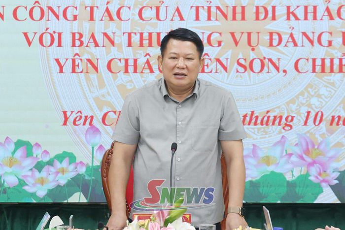 Đồng chí Phó Bí thư Thường trực Tỉnh ủy, Chủ tịch HĐND tỉnh, phát biểu tại cuộc làm việc.