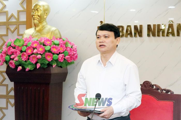 Đồng chí Đặng Ngọc Hậu. Phó Chủ tịch UBND tỉnh, phát biểu kết luận cuộc họp.