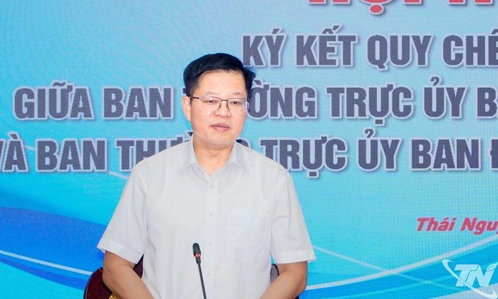 Đồng chí Đinh Quang Tuyên phát biểu tại Hội nghị.