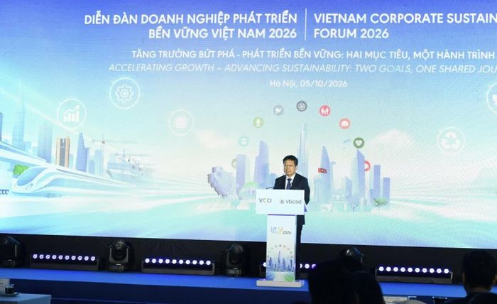 Chủ tịch VCCI Hồ Sỹ Hùng phát biểu tại sự kiện. Ảnh: Hải Anh