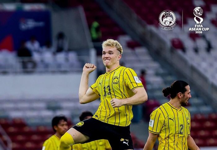 Fergus Tierney ghi bàn mở tỷ số cho Malaysia. Ảnh: Liên đoàn Bóng đá Malaysia
