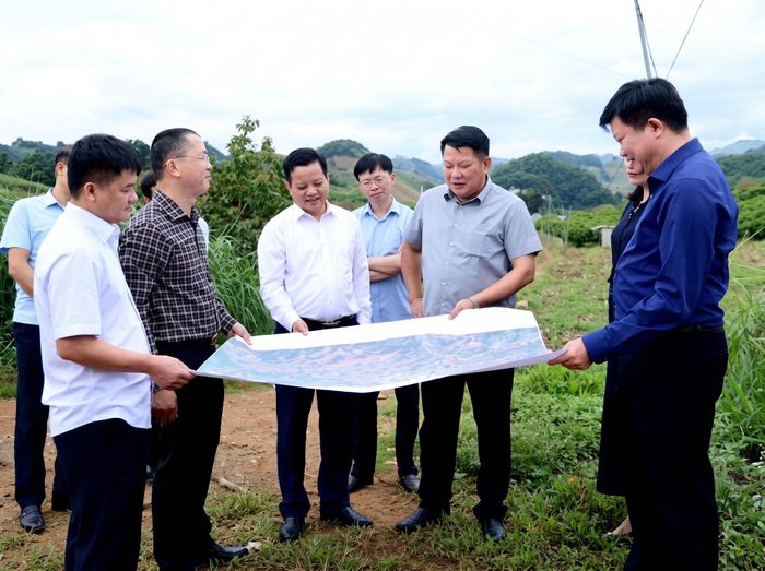 Đoàn công tác khảo sát thực địa các nút giao, bãi đổ thải, điểm dự kiến tái định cư triển khai Dự án CT.03 tại xã Yên Sơn