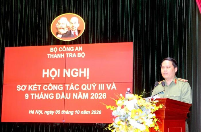 Trung tướng Bùi Quang Thanh phát biểu tại hội nghị.