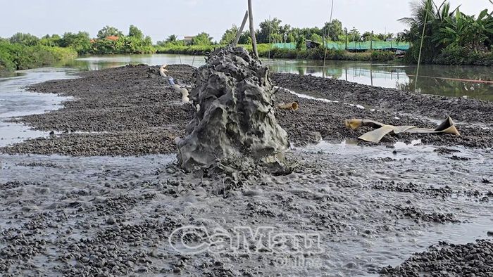 Ao chứa nước, bùn được giữ lại, bảo đảm lắng trong trước khi xả ra sông, kênh, rạch.
