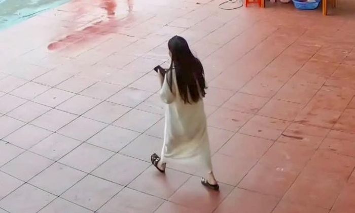 Người phụ nữ xuất hiện trước khi mất tích. (Ảnh: Công an xã Bảo Hà, tỉnh Lào Cai).
