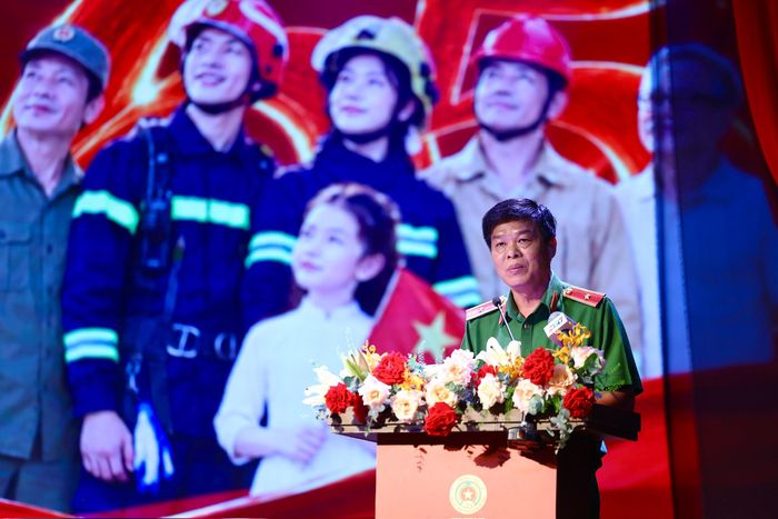 Thiếu tướng Nguyễn Thanh Hưởng - Phó Giám đốc Công an TPHCM - phát biểu tại chương trình: