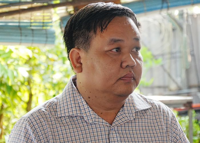 Ông Hà Công Bình, Giám đốc Công ty CP Xây dựng - Môi trường Sạch, phát biểu tại lễ khởi công