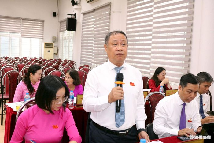 Đại biểu phát biểu ý kiến tại kỳ họp. Ảnh: MT