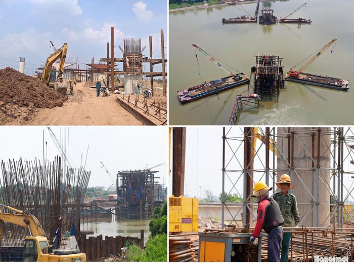Trên đại công trường cầu Mễ Sở, máy móc, nhân lực đang hối hả thi công, từng nhịp cầu dần thành hình, mở thêm mạch kết nối Hà Nội - Hưng Yên qua tuyến Vành đai 4, tạo động lực phát triển cho khu vực phía Nam Thủ đô.