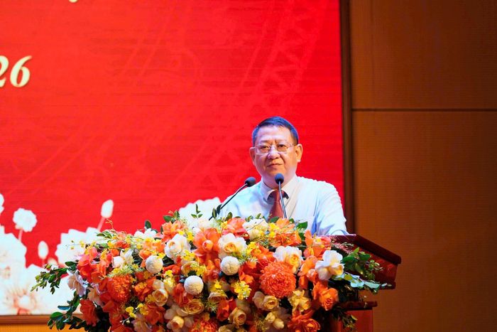 Bí thư Đảng ủy xã Quang Minh Hoàng Anh Tuấn phát biểu tại hội nghị. Ảnh: PV