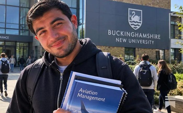 Đại học Buckinghamshire New (Anh) xác nhận một sinh viên tên Hamam al-Hammami từng “hoàn thành một khóa học từ xa về quản lý hàng không”. Ảnh: X.