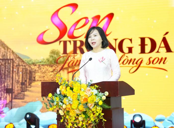  Bà Nguyễn Thị Tuyết, Giám đốc Bảo tàng Phụ nữ Việt Nam phát biểu tại sự kiện. (Ảnh: VƯƠNG DIỆM) 