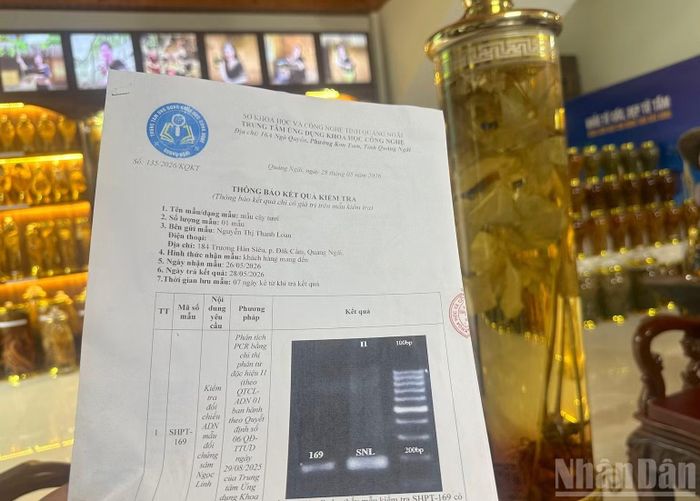 "Bình rượu sâm Ngọc Linh này 40 triệu đồng, bên em chuẩn bị chuyển đi cho khách”, nữ nhân viên cho biết.