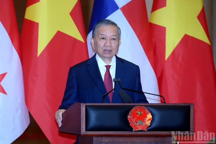 Tổng Bí thư, Chủ tịch nước Tô Lâm phát biểu tại cuộc gặp gỡ báo chí.