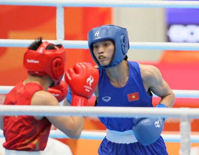 Tấm huy chương bạc của Nguyễn Thị Tâm ở môn boxing là thành tích vượt ngưỡng. Ảnh: BÙI LƯỢNG