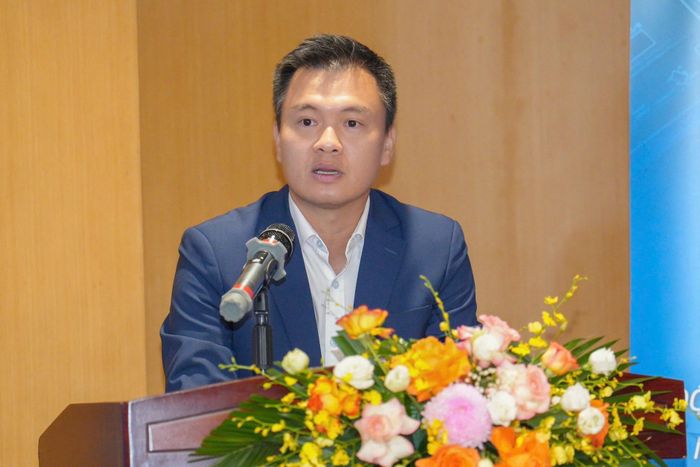 Ông Nguyễn Thanh Tùng, Phó tổng Giám đốc Công ty Cổ phần Thanh toán Quốc gia Việt Nam (NAPAS) phát biểu.