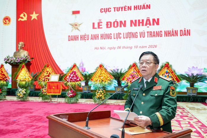  Đại tướng Nguyễn Trọng Nghĩa phát biểu tại buổi lễ. Ảnh: VIẾT CHUNG 