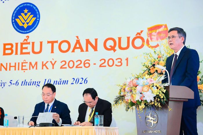  Phó Chủ tịch Ủy ban Trung ương MTTQ Việt Nam Trần Thắng phát biểu chỉ đạo đại hội. Ảnh: HOÀI NAM 