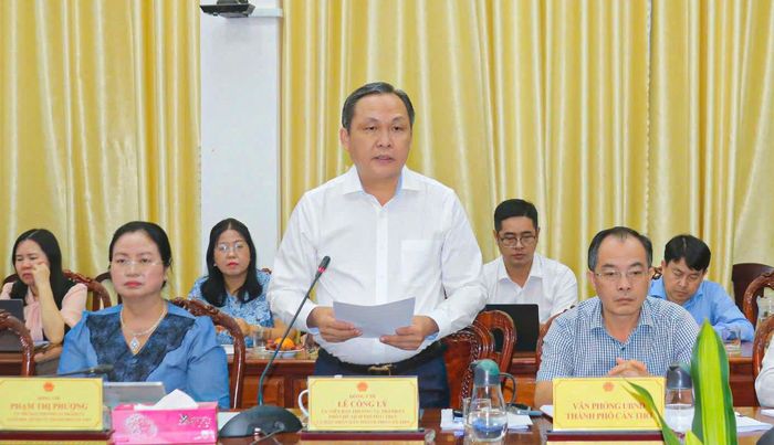 Phó Chủ tịch Thường trực UBND TP Cần Thơ Lê Công Lý phát biểu tại buổi làm việc