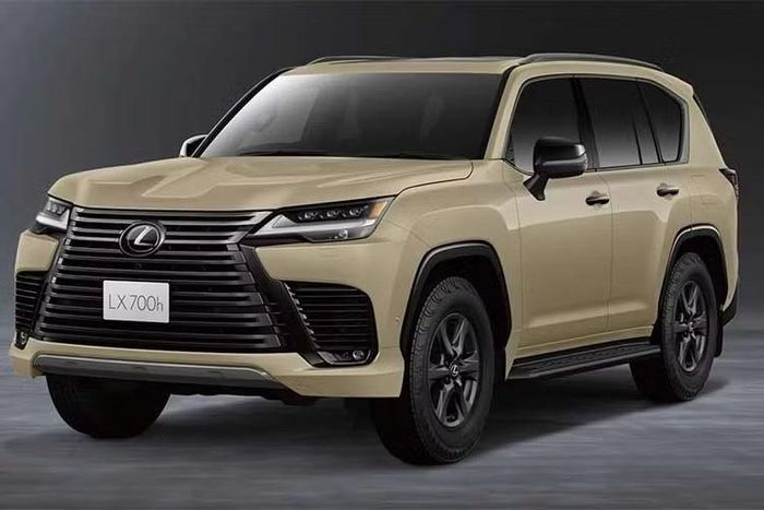 LX F Sport sở hữu lưới tản nhiệt và các chi tiết ốp cản trước mang phong cách thể thao hơn, đi kèm logo F Sport. Xe sử dụng mâm hợp kim rèn 22 inch màu đen, kết hợp cùm phanh màu đỏ. Phiên bản này có màu ngoại thất độc quyền Neutrino Gray và nội thất Flare Red.