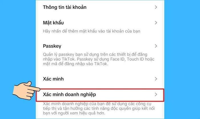 Thực hiện các thao tác đăng ký tương tự tài khoản cá nhân.