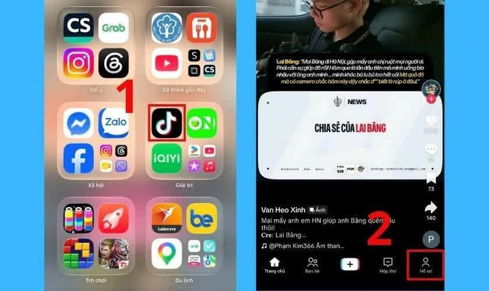 Trước tiên, mở TikTok, đăng nhập vào tài khoản cần đăng ký.