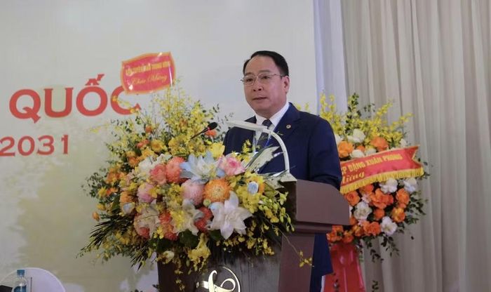 Ông Mã Thế Anh phát biểu nhận nhiệm vụ mới. Ảnh: Nguyễn Chi